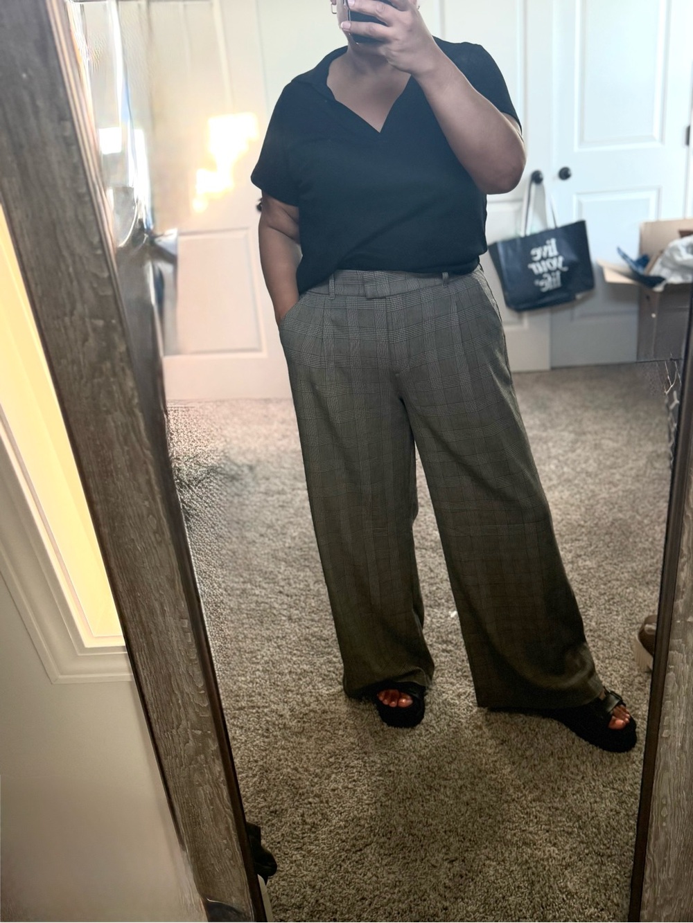 AE Plaid Wide Leg Trousers -16 NWT